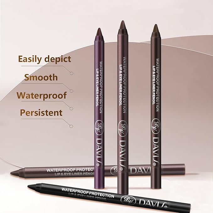 Noerrors 10pcs Brown Black Gel Eyeliner Set, Waterproof Smooth Easy to Color Creamy Eyeliner Pencil for Mature Eye, Long Wear High Pigmented Matte Plum Eye Makeup Pen for Older Women with Sharpener