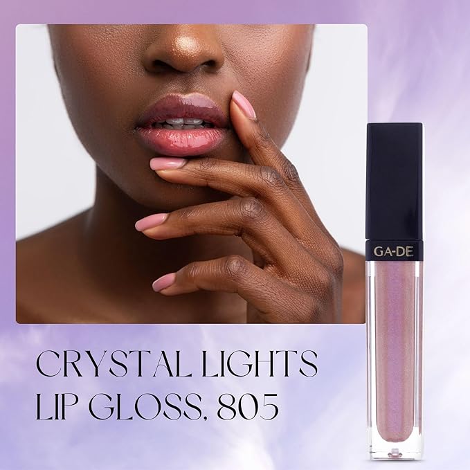 GA-DE Crystal Lights Lip Gloss, 805 - Enriched with Light-Reflecting Crystal Pearls - Smooth Silky, Rich Color - Moisturizes and Adds Shine - 0.2 oz