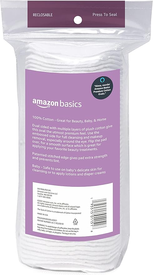 Amazon Basics Oval Premium Pads, 300 Count (6 Packs of 50) (Previously Solimo)