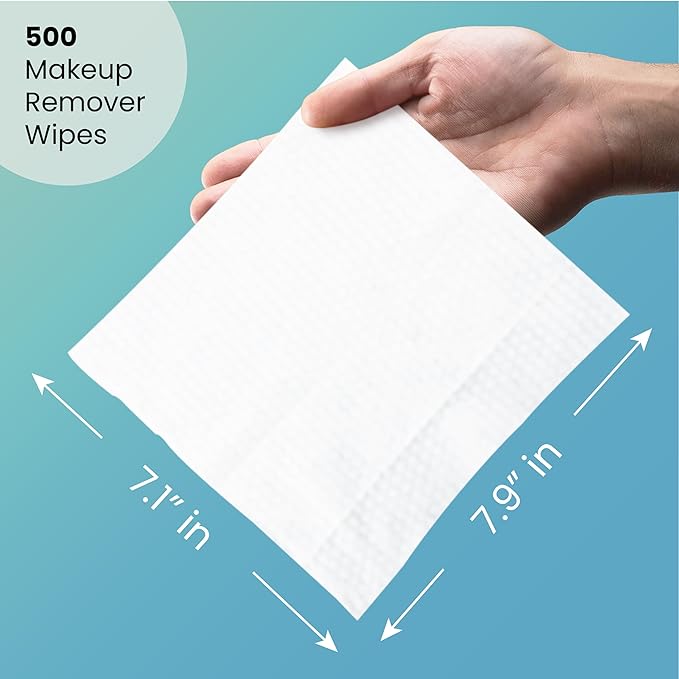 Travel Well Makeup Remover Wipes - 500 Count, Individually Wrapped - Natural Aloe Non-Woven Facial Wipes - Bulk Travel Essentials & Hotel Toiletries