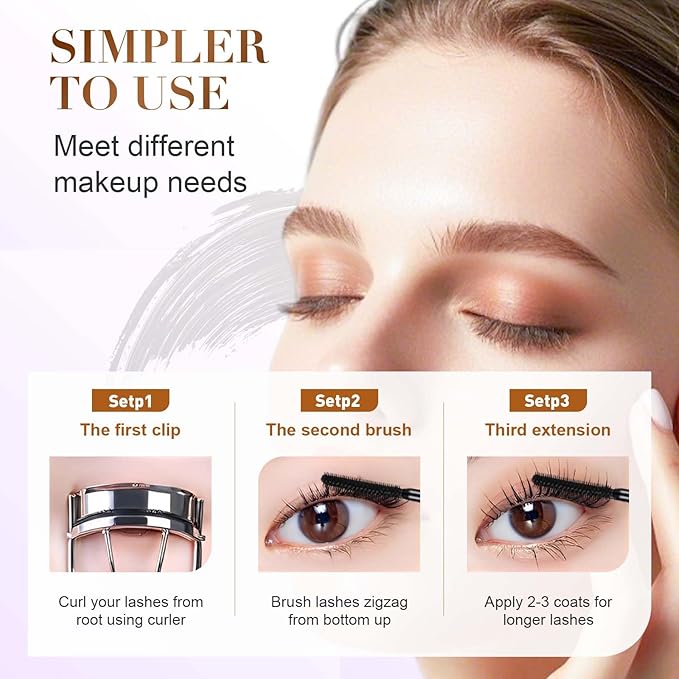 Tubing Mascara 2025 New Curling Mascara Black & Brown for Lash Makeup, Waterproof and Sweatproof Long Lasting Non-Smudged Magic Mascaras (Black C/1pcs)