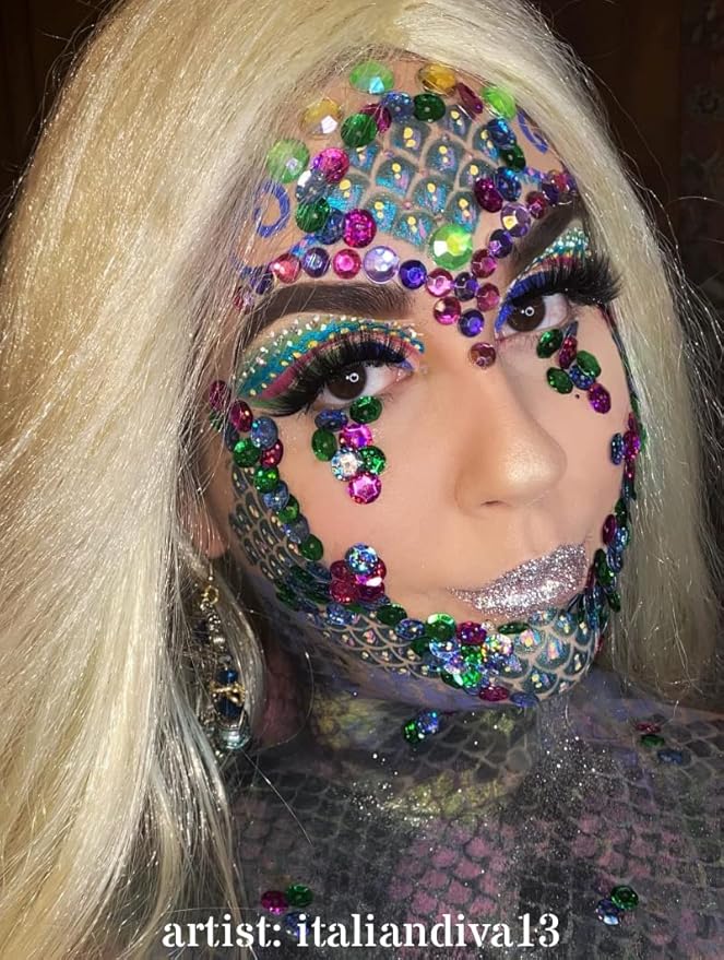 Stencil1FX - Mermaid Scales Eye Makeup Stencil for Costumes, Dress Up, Halloween, Cosplay, Arts, Face Painting