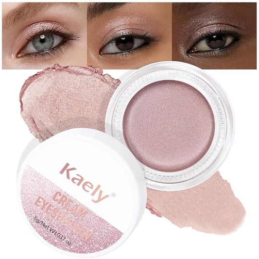 evpct Single Cream Eye Shadow Palette Pot Makeup for older Women, Champagne Shimmer Glitter Metallic Monochrome Cream to Powder Eyeshadow Palette Eye Brightener, High Pigment Waterproof Blendable