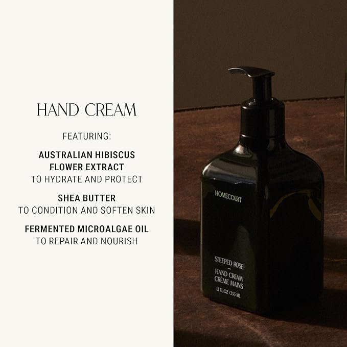 Homecourt Hand Cream, Non-Greasy Moisturizer for Hydrated, Nourished & Soft Hands, Dermatologist Tested, Clean Formula, Cipres Mint, 12 fl oz