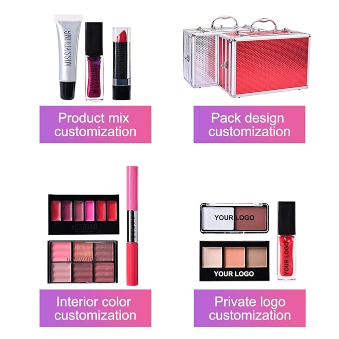 FantasyDay All-in-one Holiday Make up Gift Set | Makeup Kit for Women Full Kit Essential Starter Bundle Include Eyeshadow Palette Lipstick Blush Foundation Concealer Face Powder Mascara Lipgloss Brush