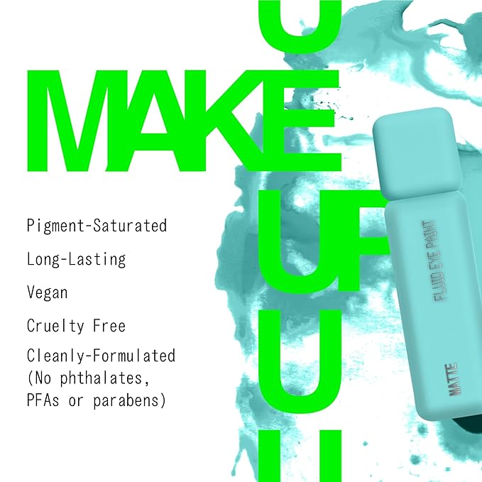 about-face Matte Fluid Eye Paint Replicant – High-Pigment Liquid Eyeshadow, Long-Lasting, No-Budge Matte Finish, Vegan & Cruelty-Free (Aqua)