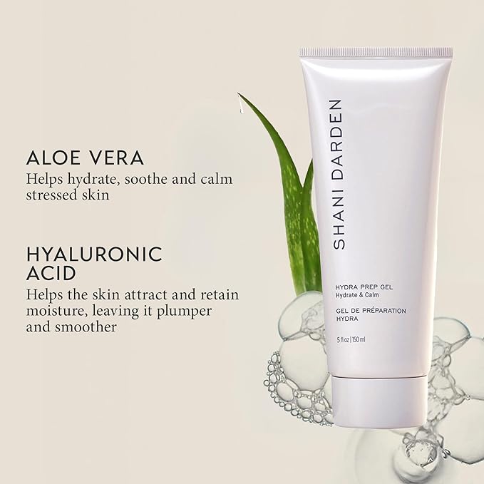 SHANI DARDEN SKIN CARE Hydra Prep Gel, Silky Hydrating Gel Serum with Aloe Vera & Hyaluronic Acid for Smooth Glide with Face Sculpting Tools, Gua Sha & Face Roller, 5.07 fl oz