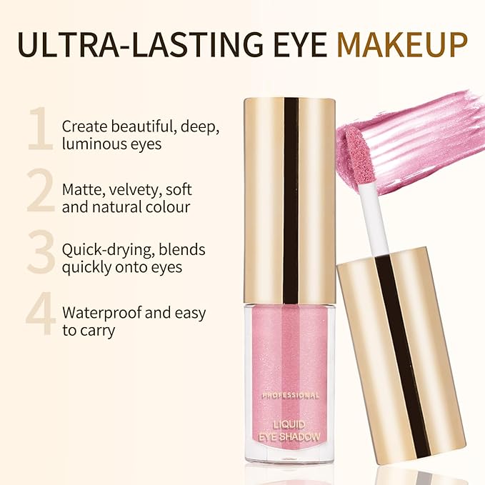 Boobeen Liquid Matte Eyeshadow, Long Lasting Waterproof Liquid Eye Shadow, Velvet Matte Cream Eyeshadow, Neutral Nude Eye Shadow Makeup