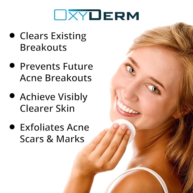 Acne Treatment Pads- Eliminates Pimple, Whitehead, blackhead, & Cystic Breakouts. Clear Clogged Pores, Oily Skin, Blemish, Dark Spots & Improve Skin Texture. 60 count