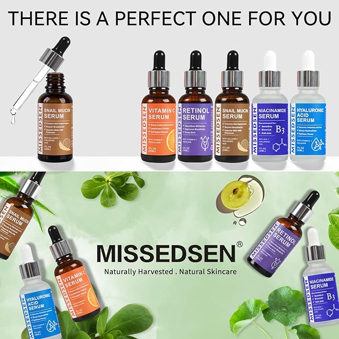 Snail Mucin Serum for Face with Collagen & Hyaluronic Acid,Smoothes Wrinkles,Improves Elasticity,Firms Skin 1 Oz Daily Use