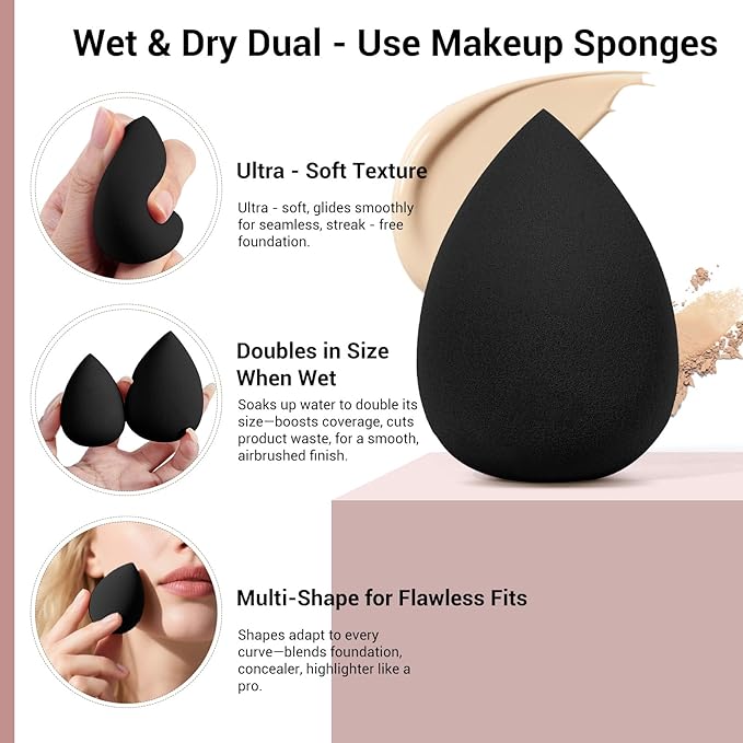 MAANGE Makeup Brush Set 51 PCS Professional Makeup Brushes for Foundation Powder Concealers Eye shadows Blending Blush Travel Make up Brush Kit (Black)