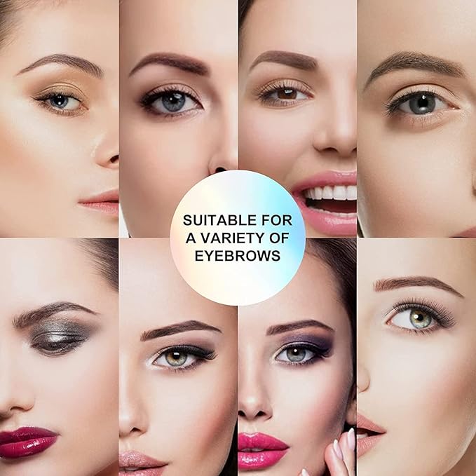 Eyebrow Stamp Stencil Kit - One-Step Eye Brow Stencil Kit with 24 Reusable Thin & Thick Eyebrow Stencils, Long-Lasting Waterproof & Smudge-Proof Brow Stamp Kit for Perfect Eye Makeup