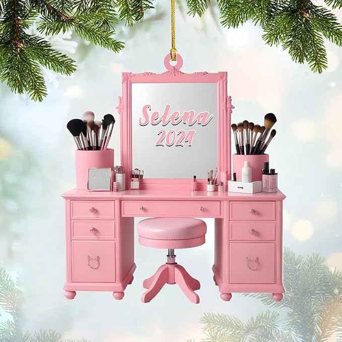 Personalized Makeup Tools Christmas Ornament 2024, Makeup Box Christmas Ornament Gift for Makeup Artist, Christmas Tree Decor for Makeup Shop, Gift for New Makeup Coworkers (MKH11)