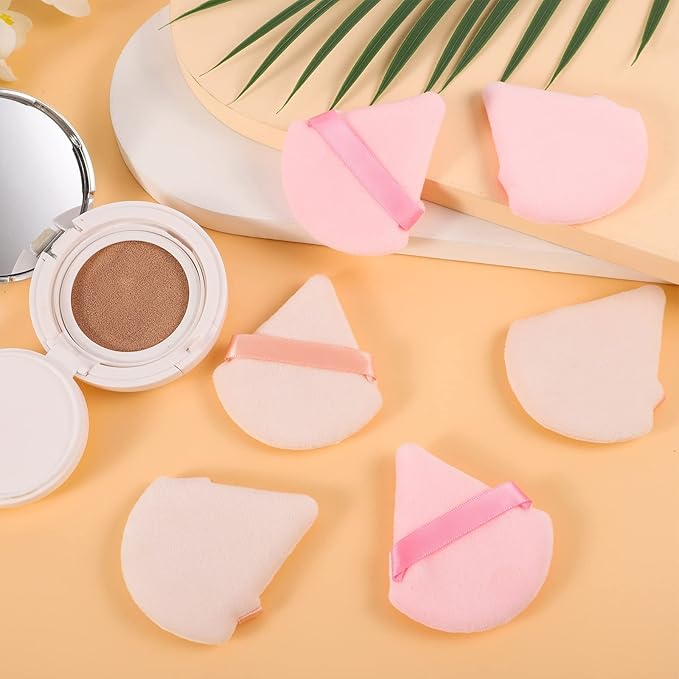 Pimoys 6 Pieces Powder Puff Face Triangle Makeup Sponge Soft Powder Puffs for Loose Powder Beauty Blender Foundation Sponge Setting Powder Puff Makeup Tool, Stocking Stuffers Gift for Women