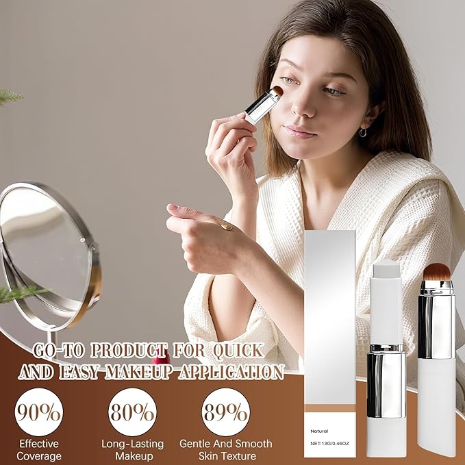 Blanc Cover Cream Stick, Color Changing Brightening Makeup Base, Hydrating Concealer, White Foundation for Flawless Look (Natural)