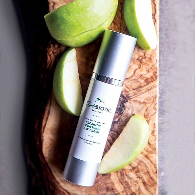 Apple Cider Vinegar Face Cream & Wash Duo, Hydrating, Redness Relief for Dry, Oily, Sensitive Skin, Natural Green Tea, Chamomile