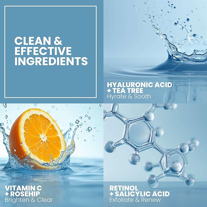 Eva Naturals Vitamin C Serum for Face – Anti Aging Dark Spot Remover with Retinol, Hyaluronic Acid, Niacinamide & Salicylic Acid – Face Serum for Women for Clear, Smooth, Radiant Skin