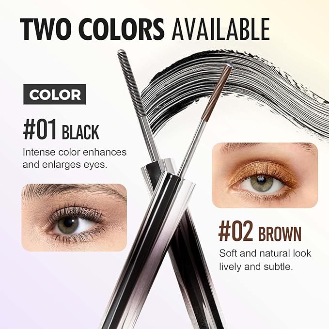 Tubing Mascara 2025 New Curling Mascara Black & Brown for Lash Makeup, Waterproof and Sweatproof Long Lasting Non-Smudged Magic Mascaras (Black A/1pcs)