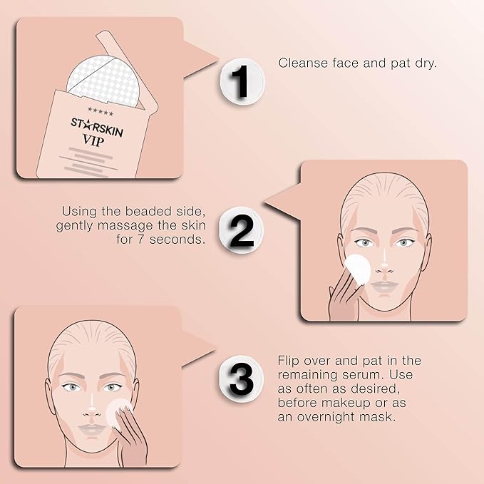 STARSKIN 7 Seconds All-Day Mask, 7-in-1 Facial Korean Toner Pads for Instant Hydration and Refreshed Skin, all Skin Types, Exfoliating and Pore Care with 66% Kudzu Root, K Beauty Skincare (5 Pads)