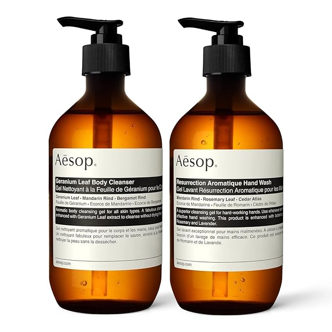 Aesop Resurrection Aromatique Hand Soap, Geranium Leaf Body Wash| Paraben, Cruelty-free & Vegan | 16.9 oz