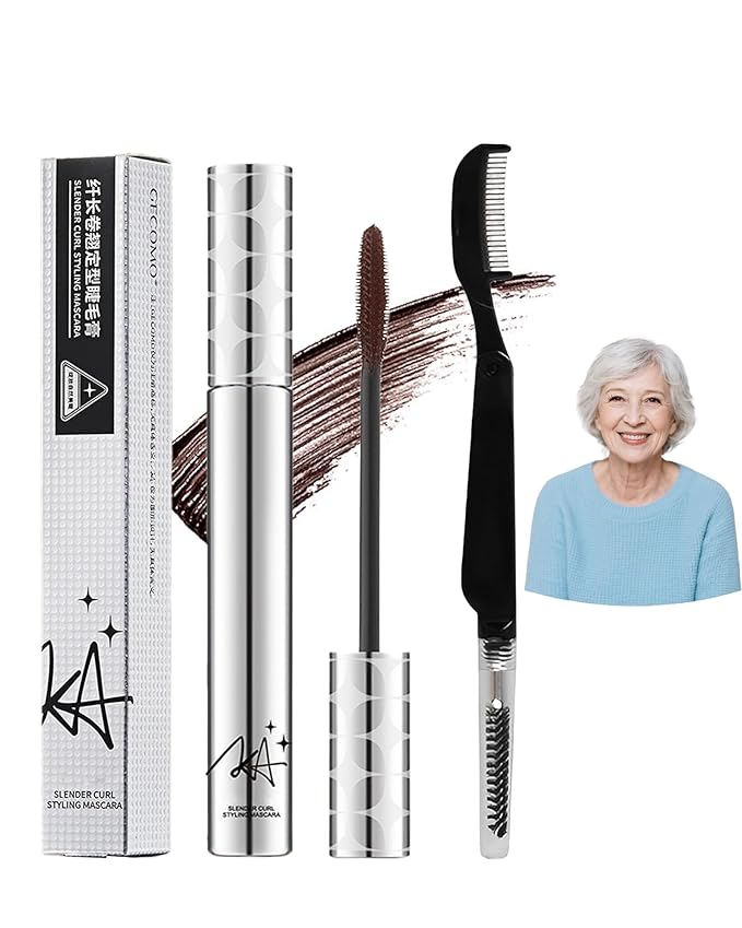 Mascara for Older Women 60 Plus,Brown Prime Waterproof Length and Volume Lash Mascara for Mature Hypoallergenic Volumizing Máscara with Thinning Lashes,Long Lasting No Clumps for Sensitive Eyes-02
