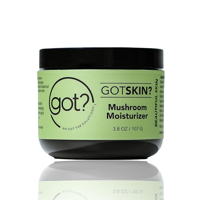 Got? Mushroom Moisturizer - Lightweight Hydrating Cream Infused with Reishi, Chaga, Cordyceps and Lion’s Mane Mushroom Extracts, Shea Butter, Vitamin E, and Essential Oils - 3.8 oz