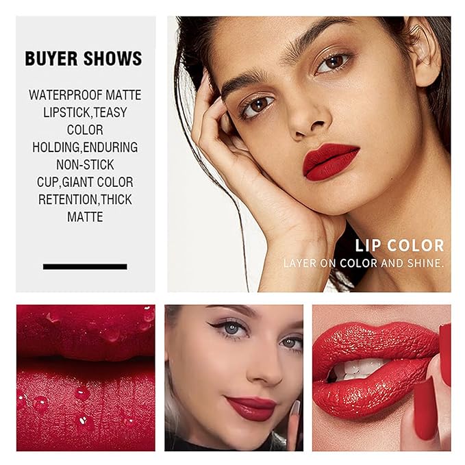 BONNIE CHOICE 13Pcs Matte Liquid Lipstick + Lip Liner Pens Set, 6 Matte Lipstick+6 Matching Smooth Lipliner+ 1Pcs Lip Plumper Makeup Set Kit, Waterproof Long Lasting 24 Hour Lip Makeup Gifts for Women