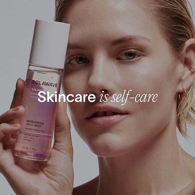 Solawave Refreshing Jelly Mist Toner with Gotu Kola, Prebiotics, Probiotics, Hydrating Pro Vitamin B5 for All Skin Types (3.4 OZ)