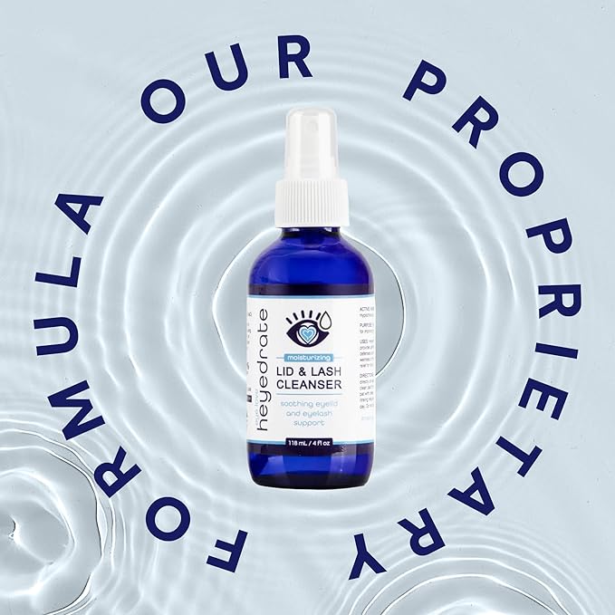 Heyedrate Lid & Lash Cleanser for Stye, Blepharitis, Dry Eyes, Meibomian Gland Dysfunction, Rosacea, and Eye Irritation Relief | Hypochlorous Acid Eyelid Cleanser Spray