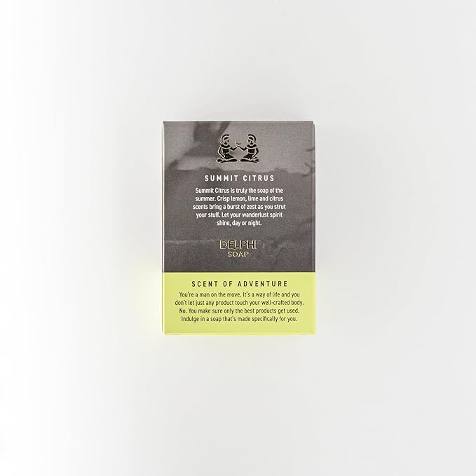 DELPHI Soap Men's Natural 5 oz Moisturizing Bar Soap Made from Natural Oils - Mountian Man 3 pack - Exfoliating - Mountain Ascent, Summit Citrus and new Horizons 3 Bundle