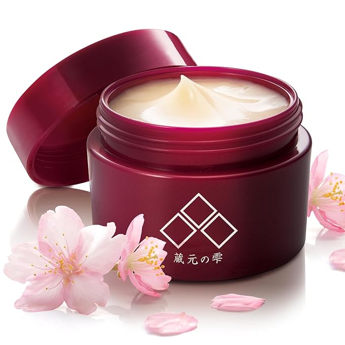 Japanese cherry blossom face cream Face Moisturizer Hydrating Sakura Rice Vitamin C “Kuramoto-no-Shizuku” Lightweight (1.76 oz)