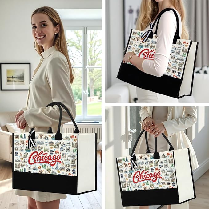 Seattle Italy Chicago New York Las Vegas Paris Gifts for Women Canvas Tote Bag Mother's Day Gifts for Women