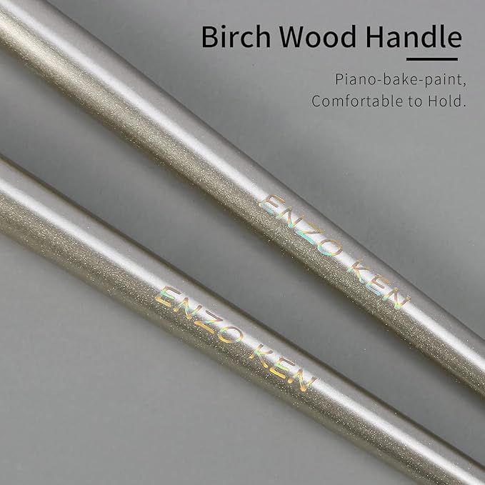 Natural Pony Hair Eye Shadow Brush, ENZO KEN Small Detail Eyeshadow Brush, Detailing Eye Shadow Brush, Mini Eye Smudge Brush, Corner Eyeshadow Brush, Eye Brushes, Eyeshadow Blending Brush. Gold, E204S