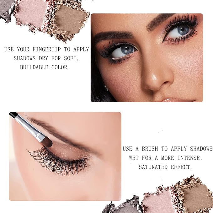 Sulily 10 Colors Eyeshadow Palette, Gray Taupe Brown Matte Eye Shadow Makeup, Neutral Smokey, High Pigmented, Naturing-Looking, Long Lasting High Pigment Nude Eyeshadow for Older Women(Cement)