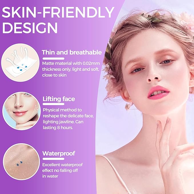 Neck Tape Lifting Invisible – 100 PCS Face Lift Tape Invisible for Older Women Face and Turkey Neck Lift, Ultra-Thin Facial Lifter Strips for Tightening Sagging Skin, Wrinkles, Jowls, and Double Chin