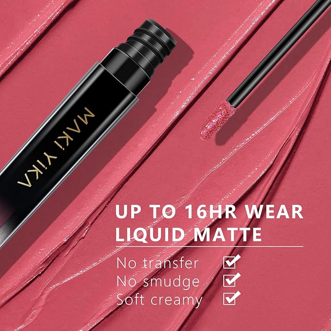 MAKI YIKA Pink Lipstick for Women Color Stay Long Lasting Lipsticks Nude Matte Liquid Lipstick Waterproof Cruelty-Free Lip Color |Warm Pink