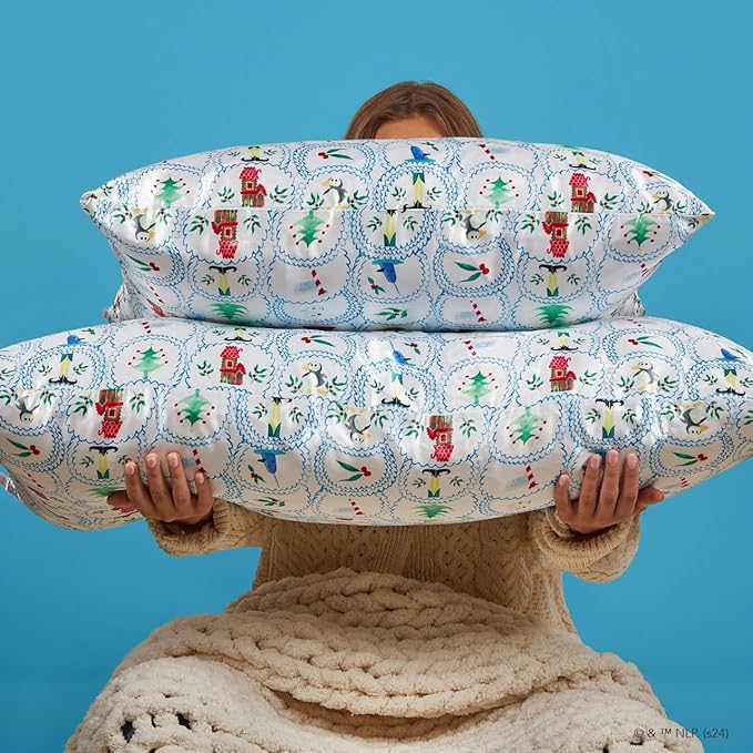 Kitsch x Elf North Pole - Satin Pillowcase with Zipper for Hair & Skin – Softer Than Silk, Cooling Pillow case, Wrinkle-Free, Machine Washable, King Size (19x36)