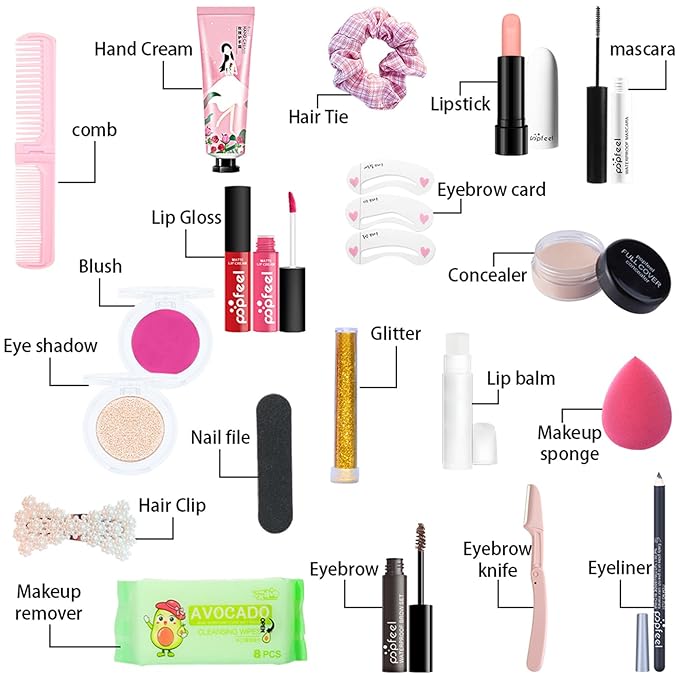 Makeup Advent Calendar 2025, 24 Days Christmas Gifts for Teenage Girls Women All in One Makeup Kit Surprise Gift Christmas Countdown Calendar Gifts with Eyeshadow Palette Lipstick Foundation Eyebrow