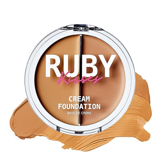 Ruby Kisses 3D Face Creator Cream Foundation & Concealer, 12 Hours Long Lasting, Medium to Full Coverage, Non-Greasy, Ideal for Makeup & Contour Palette (Level 5)