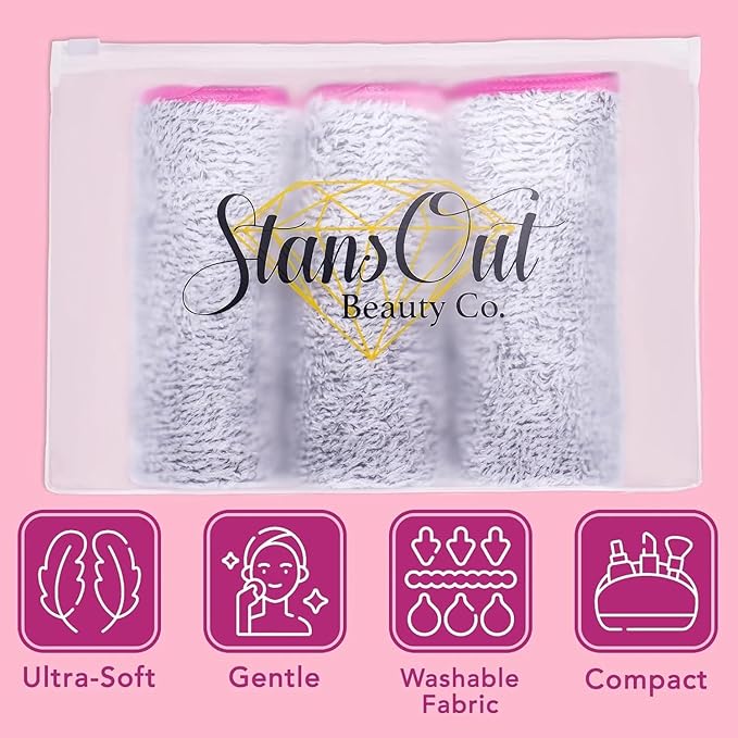 Stansout Beauty Skin Care Bundle – Reusable Makeup Remover Set with Headband & Wristbands