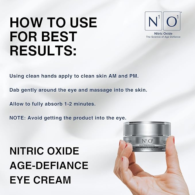 Age-Defiance Eye Cream - Day & Night Moisturizer with Nitric Oxide, Hyaluronic Acid, Complex Peptides, Ceramides - Hydrating Eye Cream for Dark Circles, Wrinkles, Fine Lines, Puffiness - 0.5 oz.