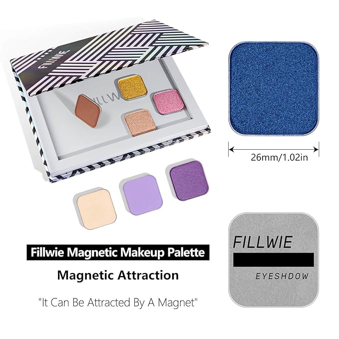 Magnetic Blue Single Eyeshadow Matte Shimmer Highly Pigmented Blendable Longwear Powder in Magnetic Refill Pan for Custom Palette Easy to Apply and Remove (Abyss)