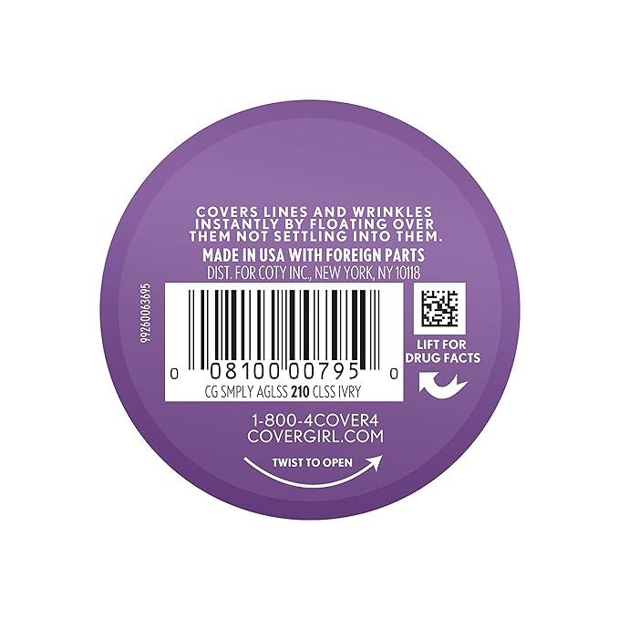 COVERGIRL+OLAY Simply Ageless Instant Wrinkle-Defying Foundation 210 Classic Ivory 0.44 Fl Oz & Simply Ageless 3-in-1 Liquid Foundation Classic Ivory