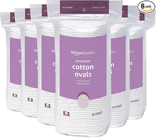 Amazon Basics Oval Premium Pads, 300 Count (6 Packs of 50) (Previously Solimo)