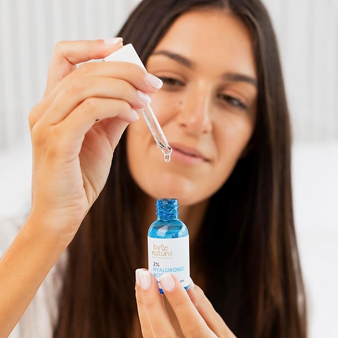 By Nature 2% Hyaluronic Acid Serum for Face & Neck - Skincare from New Zealand - 2% Hyaluronic Acid Facial Serum Concentrate - 1fl. Oz