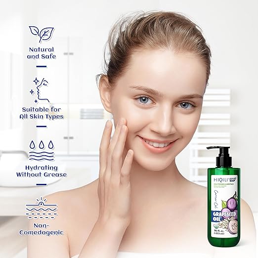 HIQILI 16 Fl Oz Organic Grapeseed Oil for Hair, for Skin, Carrier Oil for Essential Oils Mixing, 100% Pure & Natural-473ML