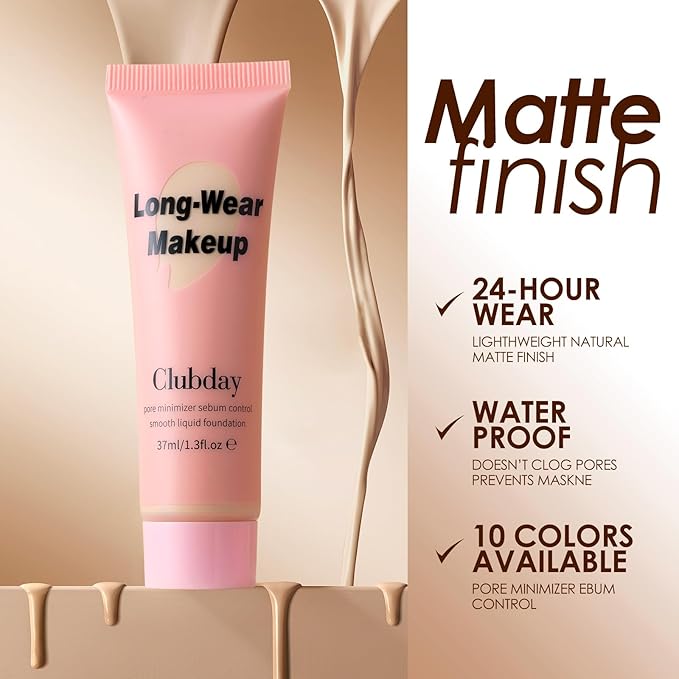 Liquid Foundation Full coverage Long-Lasting Buildable Weighless Foundation Cream Active Wear Color Stay Makeup-10