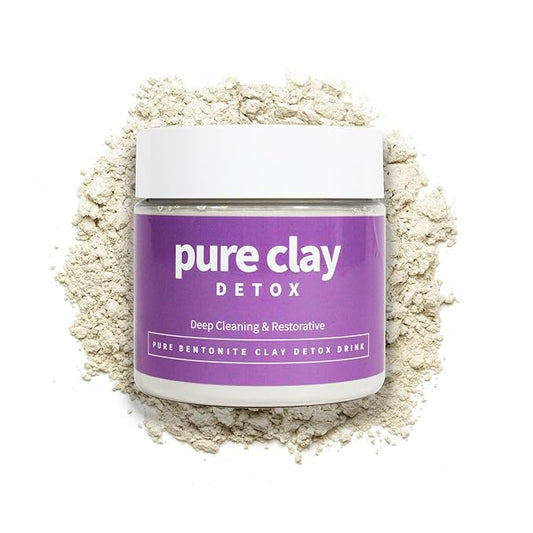 Food Grade Organic Calcium Bentonite Clay Powder, Internal and External Deep Cleansing, Daily Detox Drink, Face Mask, Body Mud, & Toothpaste - 16 oz