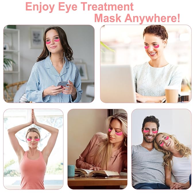 Eye Mask - 15 Pairs Rose Under Eye Patches Skin Care Products - Eye Masks Skincare for Dark Circles and Puffiness, Reduce Wrinkles, Eye Bags and Fine Lines, for Women and Man, with Hair Clips