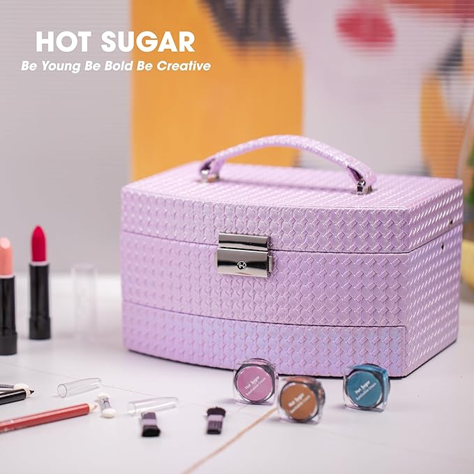 Hot Sugar Girls Makeup Kit for Birthday Gift, All in One Makeup Set for Women Full Kit, Christmas Beauty Set for Teens 10 12 13 16 Includes Real Cosmetics (Purple)